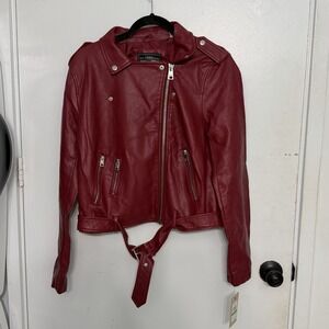 NWT Levis Women Faux Leather Biker Moto Indie Sleaze Edgy Chic Punk Large Jacket